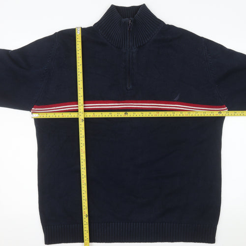 Nautica Men's Blue XL 1/2 Zip Knit Cotton Pullover Sweatshirt