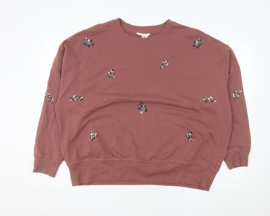 Marks and Spencer Women’s Brown Sequin Pullover Sweatshirt Size L