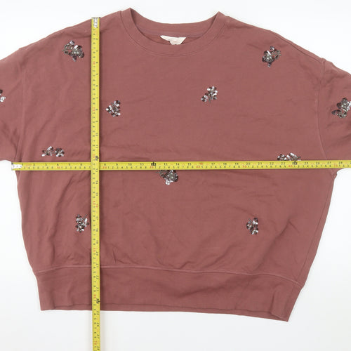 Marks and Spencer Women’s Brown Sequin Pullover Sweatshirt Size L