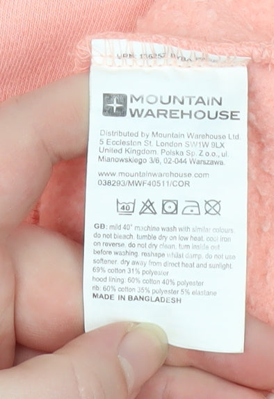 Mountain Warehouse Women's Pink Hooded Pullover Sweatshirt UK 14