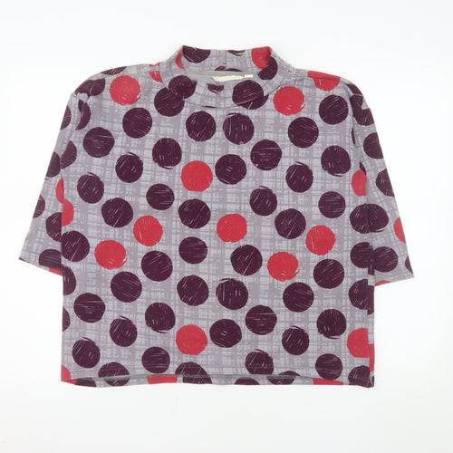 Lily & Me Women's Multicoloured Polka Dot Mock Neck T-Shirt Size 14
