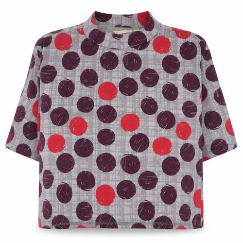 Lily & Me Women's Multicoloured Polka Dot Mock Neck T-Shirt Size 14