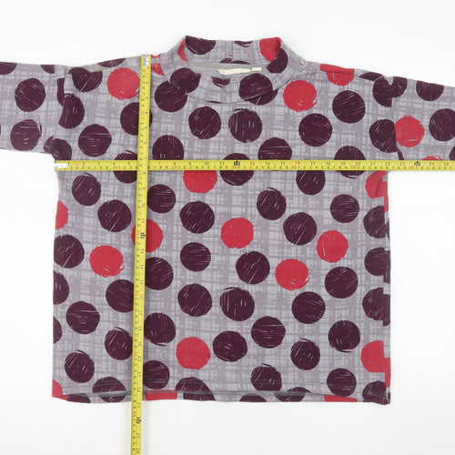 Lily & Me Women's Multicoloured Polka Dot Mock Neck T-Shirt Size 14