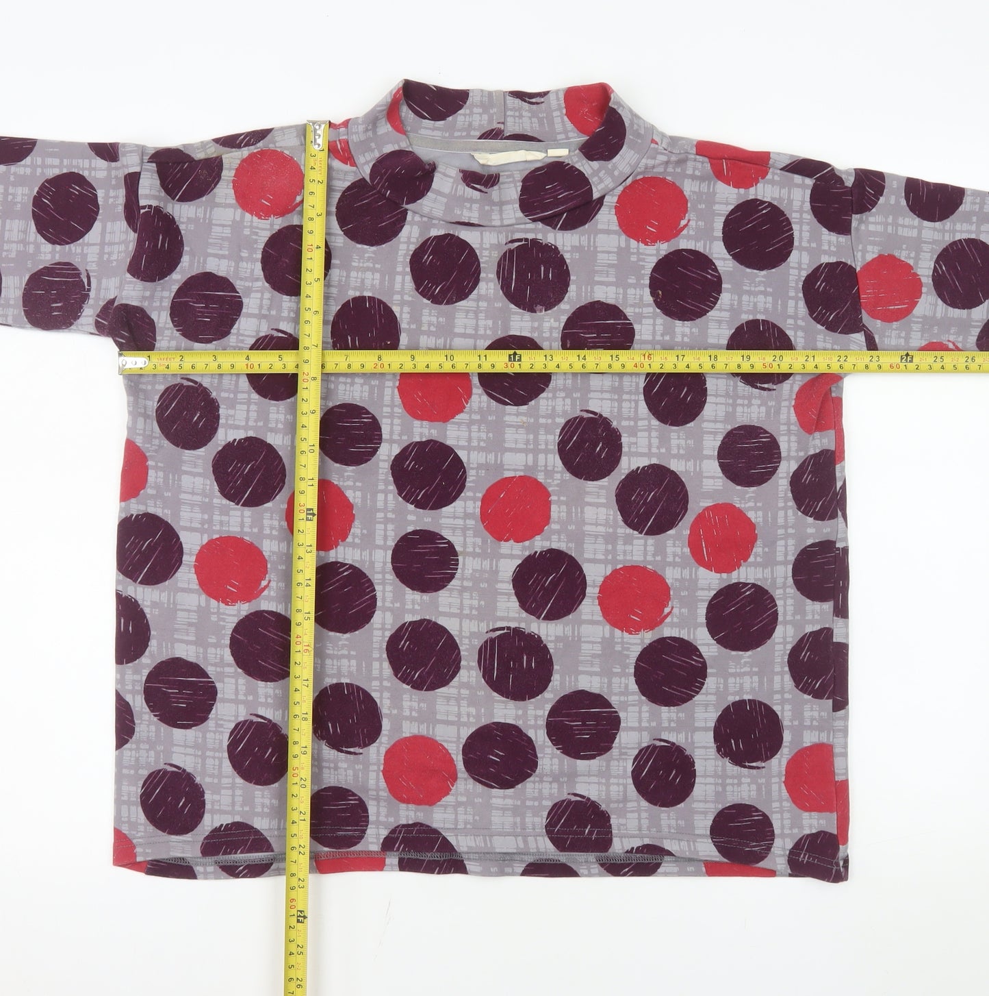 Lily & Me Women's Multicoloured Polka Dot Mock Neck T-Shirt Size 14