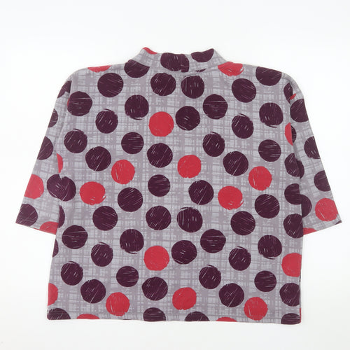 Lily & Me Women's Multicoloured Polka Dot Mock Neck T-Shirt Size 14