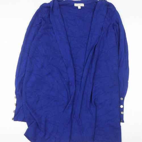 Monsoon Womens Blue Viscose Knit Long Sleeve Open Cardigan L