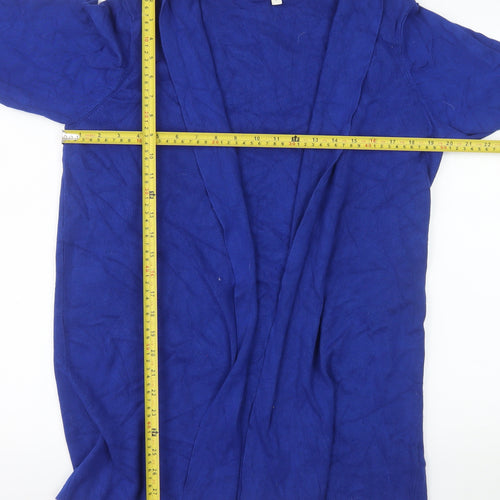 Monsoon Womens Blue Viscose Knit Long Sleeve Open Cardigan L
