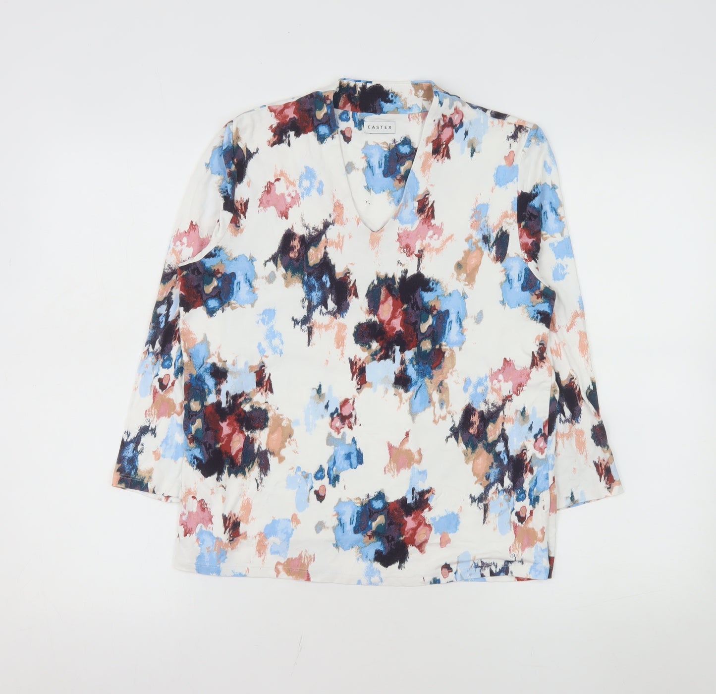 Eastex Womens Multicoloured Floral V-Neck Tunic Blouse Size 12