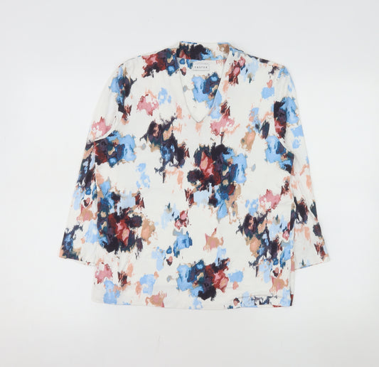 Eastex Womens Multicoloured Floral V-Neck Tunic Blouse Size 12