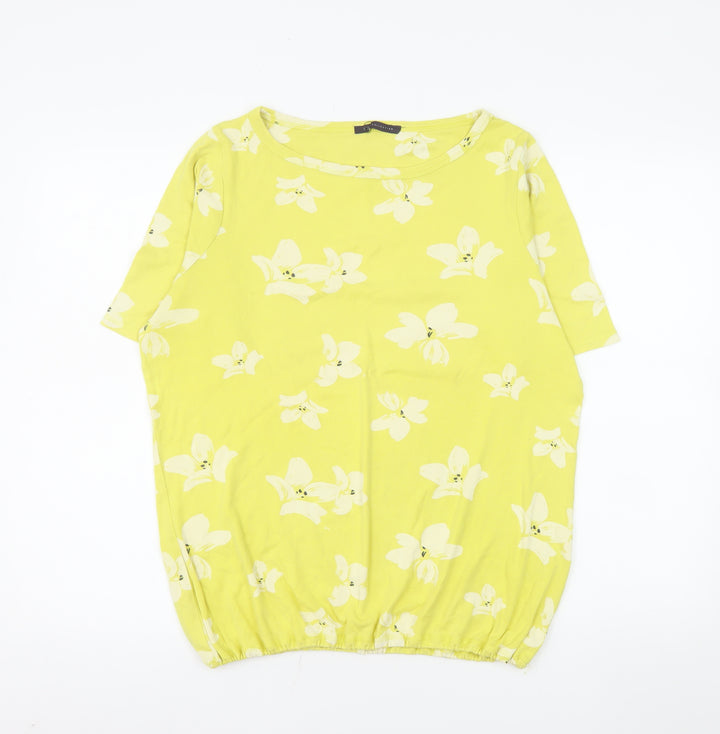 Marks and Spencer Women's Green Floral Cotton T-Shirt Size 22