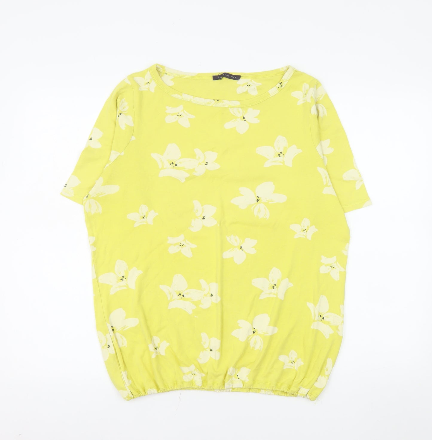 Marks and Spencer Women's Green Floral Cotton T-Shirt Size 22