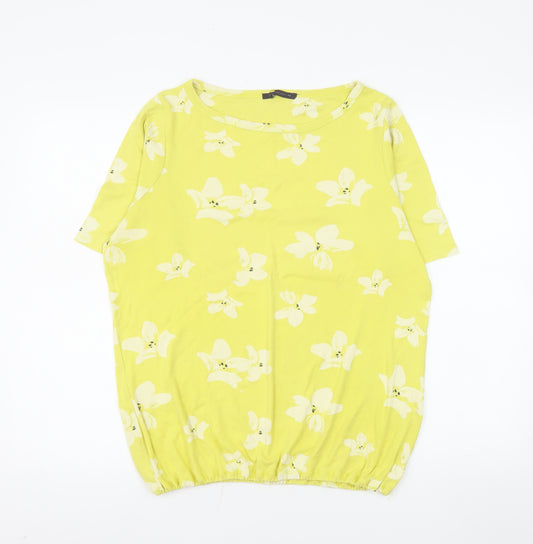 Marks and Spencer Women's Green Floral Cotton T-Shirt Size 22