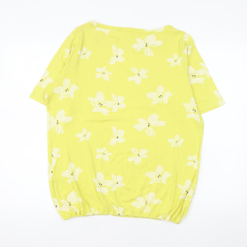 Marks and Spencer Women's Green Floral Cotton T-Shirt Size 22