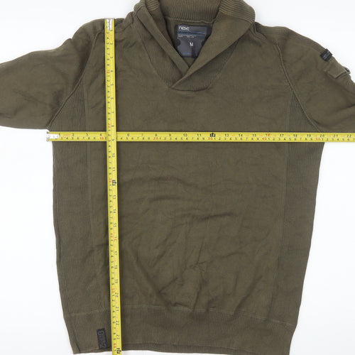 Next Men's Green Roll Neck Cotton Blend Pullover Jumper Size M