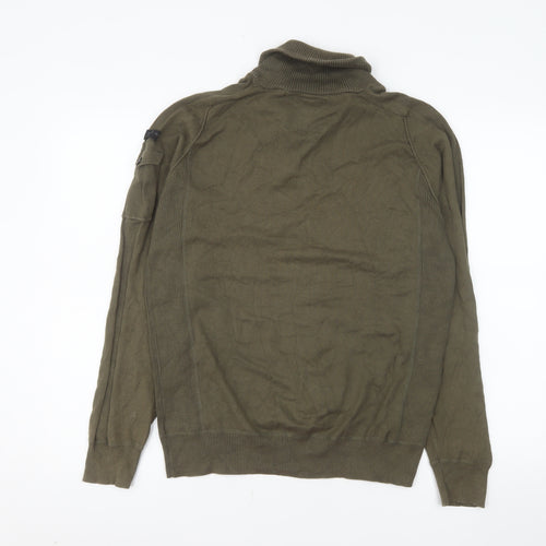 Next Men's Green Roll Neck Cotton Blend Pullover Jumper Size M