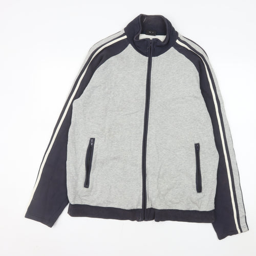 Next Men's Grey Cotton Full Zip Jacket Size L Casual Sportswear