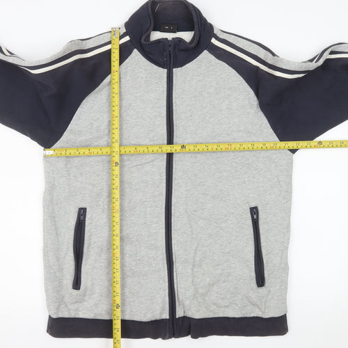 Next Men's Grey Cotton Full Zip Jacket Size L Casual Sportswear