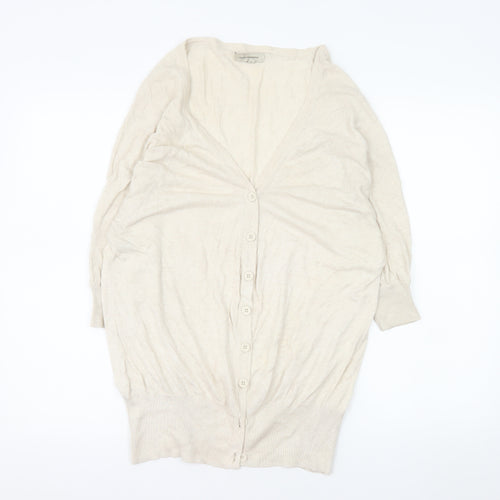 Rocha.John Rocha Women’s Ivory Cotton Long Sleeve Cardigan Size 12