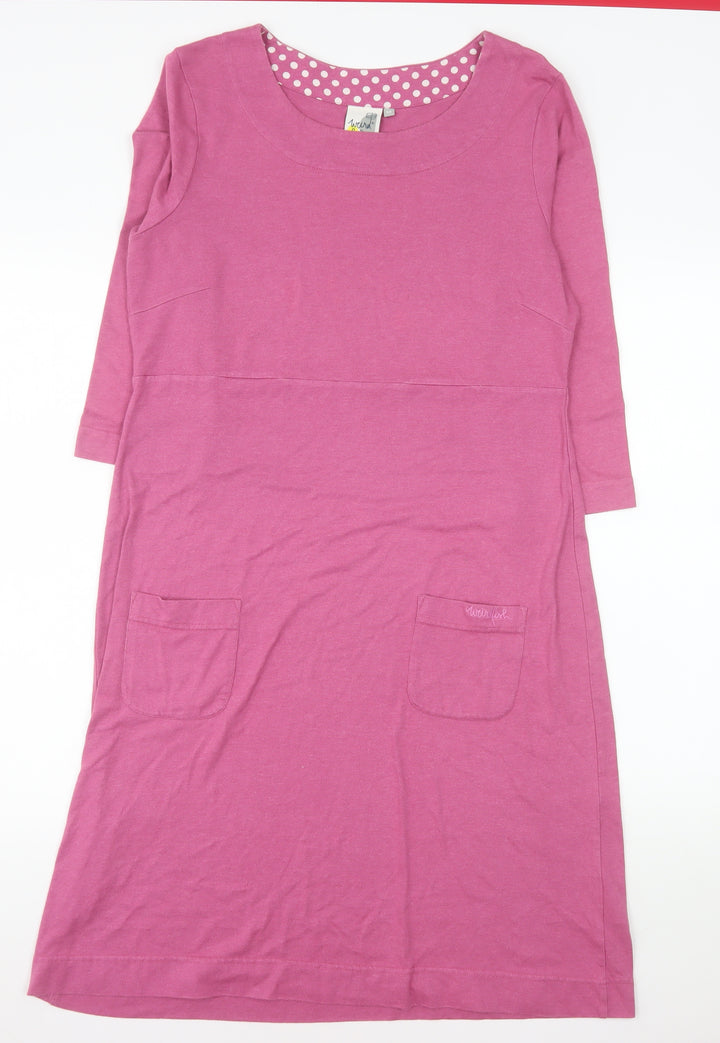 Weird Fish Womens Pink Size 14 Shift Knee Length Dress