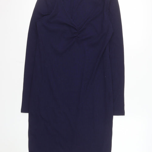 New Look Women Blue Maternity Size 14 Bodycon Long Sleeve Dress