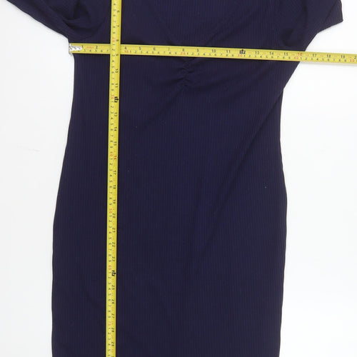 New Look Women Blue Maternity Size 14 Bodycon Long Sleeve Dress