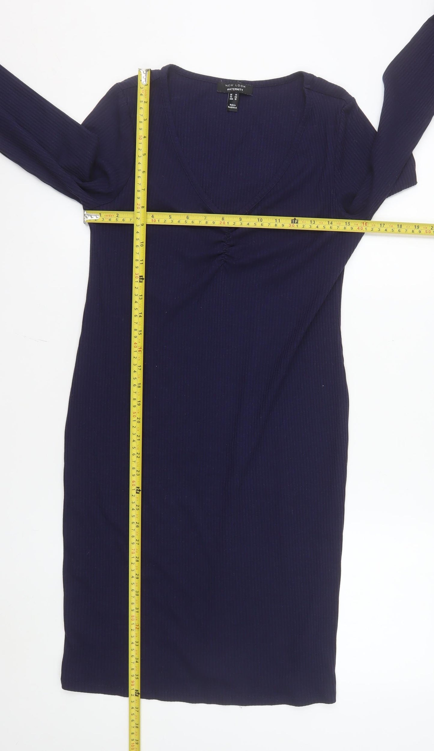 New Look Women Blue Maternity Size 14 Bodycon Long Sleeve Dress