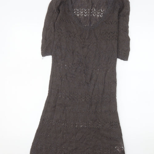 White Stuff Women Grey Size 8 Knit Knee Length Casual Dress