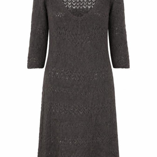 White Stuff Women Grey Size 8 Knit Knee Length Casual Dress