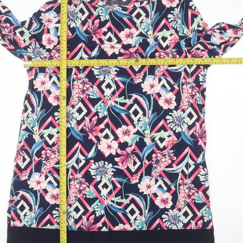 Marks and Spencer Women Multicoloured Floral Shift Dress Size 14