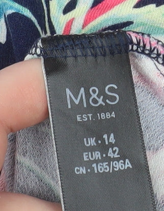 Marks and Spencer Women Multicoloured Floral Shift Dress Size 14