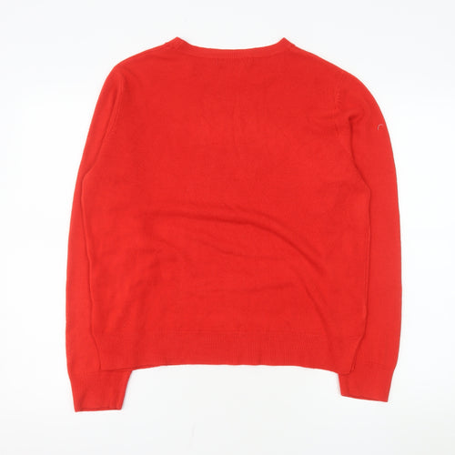 Marks and Spencer Women’s Red Crew Neck Acrylic Jumper Size 16