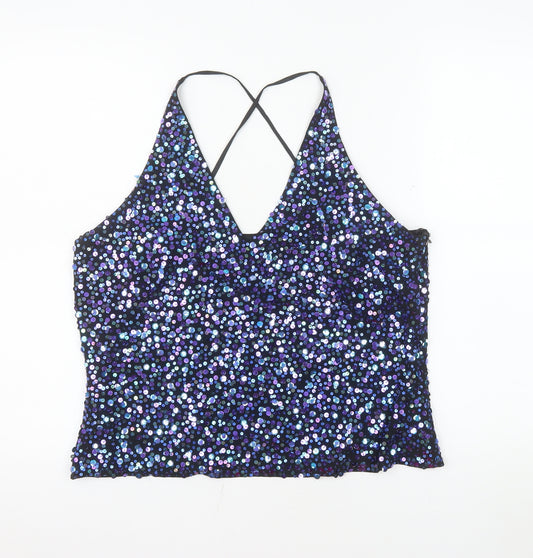 Marks and Spencer Women’s Blue Sequin Camisole Tank Top Size 16