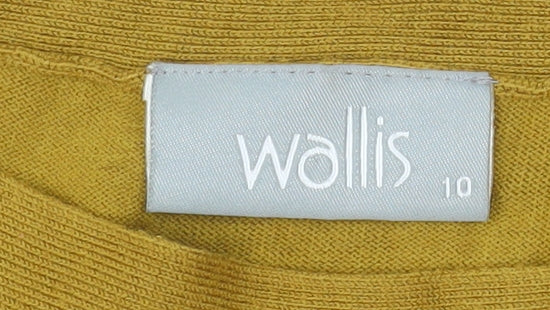 Wallis Women’s Yellow Knit Bow Neck Long Sleeve Blouse Size 10