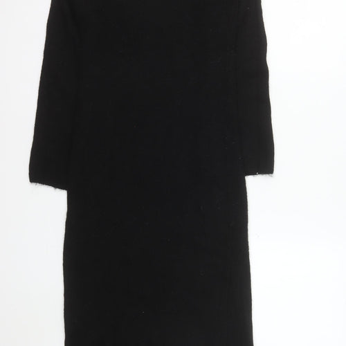 H&M Women’s Black Off Shoulder Knit Bodycon Midi Dress XS
