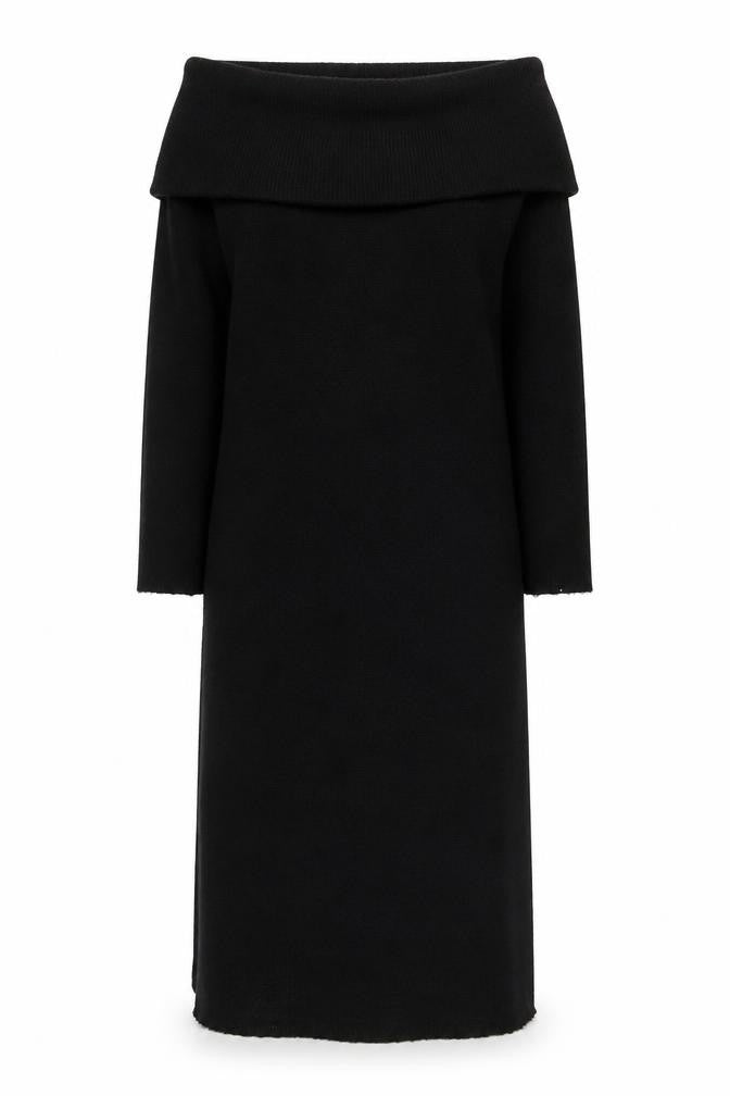 H&M Women’s Black Off Shoulder Knit Bodycon Midi Dress XS