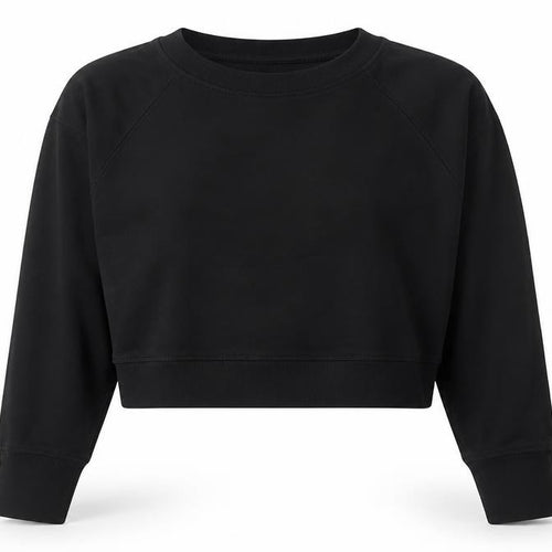 Sweaty Betty Women's Black Cropped Long Sleeve Jersey Top Size S