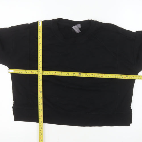 Sweaty Betty Women's Black Cropped Long Sleeve Jersey Top Size S