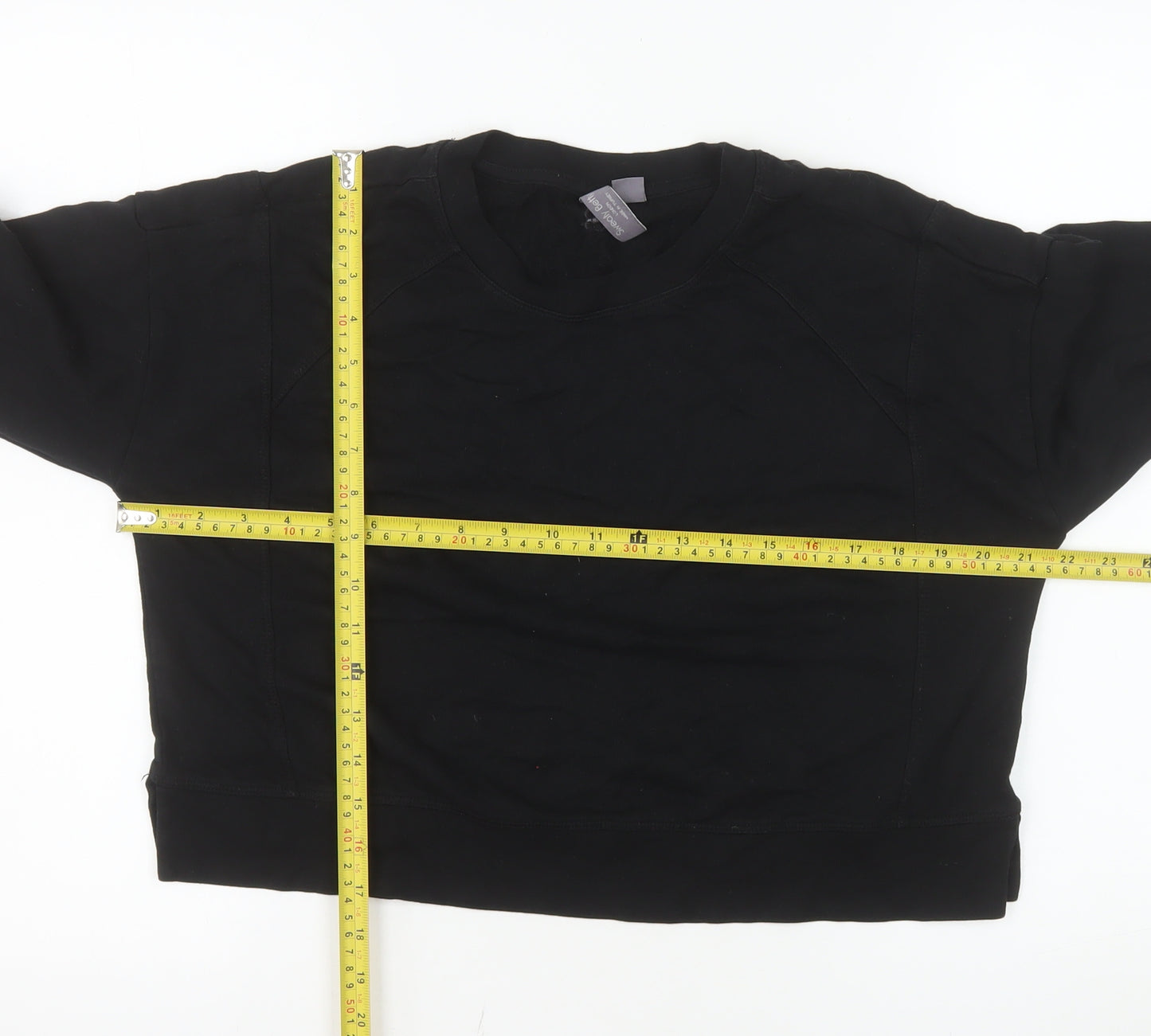 Sweaty Betty Women's Black Cropped Long Sleeve Jersey Top Size S