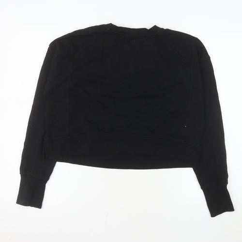 Sweaty Betty Women's Black Cropped Long Sleeve Jersey Top Size S