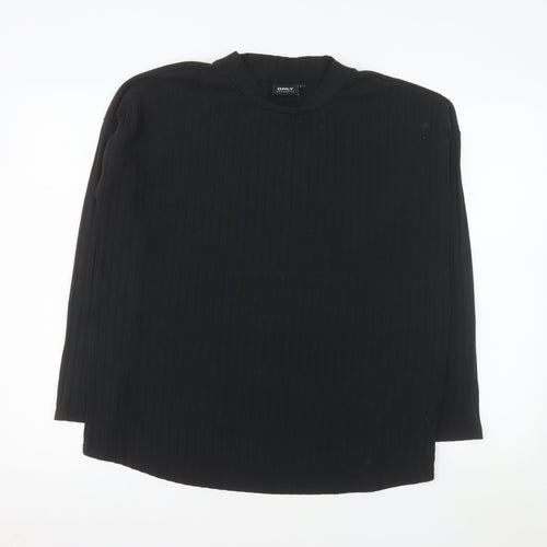 ONLY Maternity Black Mock Neck Long Sleeve Jersey Top Size L