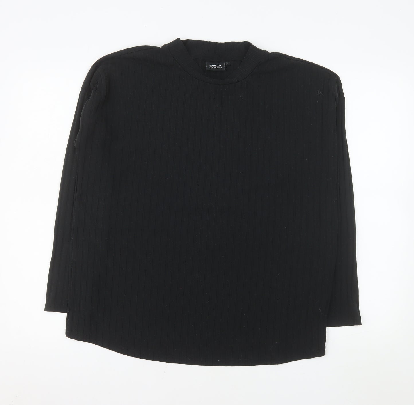 ONLY Maternity Black Mock Neck Long Sleeve Jersey Top Size L