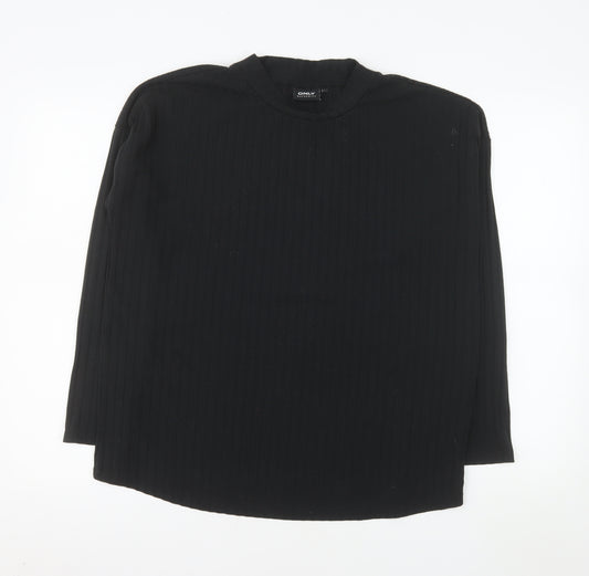 ONLY Maternity Black Mock Neck Long Sleeve Jersey Top Size L