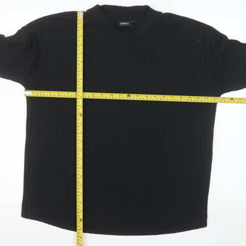 ONLY Maternity Black Mock Neck Long Sleeve Jersey Top Size L