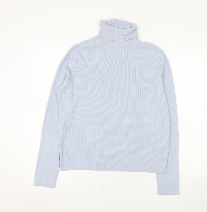Collusion Women Blue Roll Neck Long Sleeve Acrylic Jumper Size 20