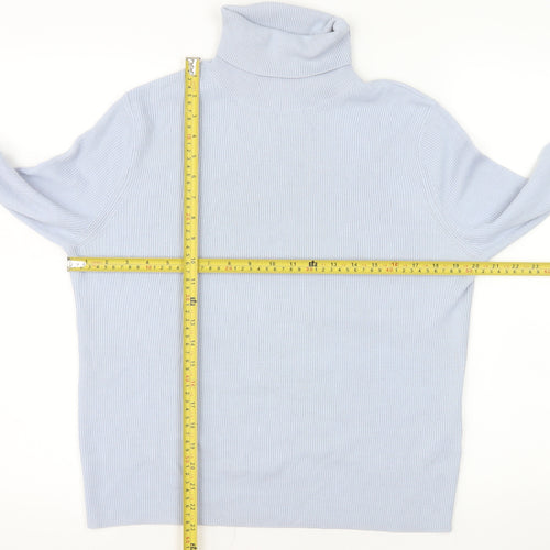 Collusion Women Blue Roll Neck Long Sleeve Acrylic Jumper Size 20