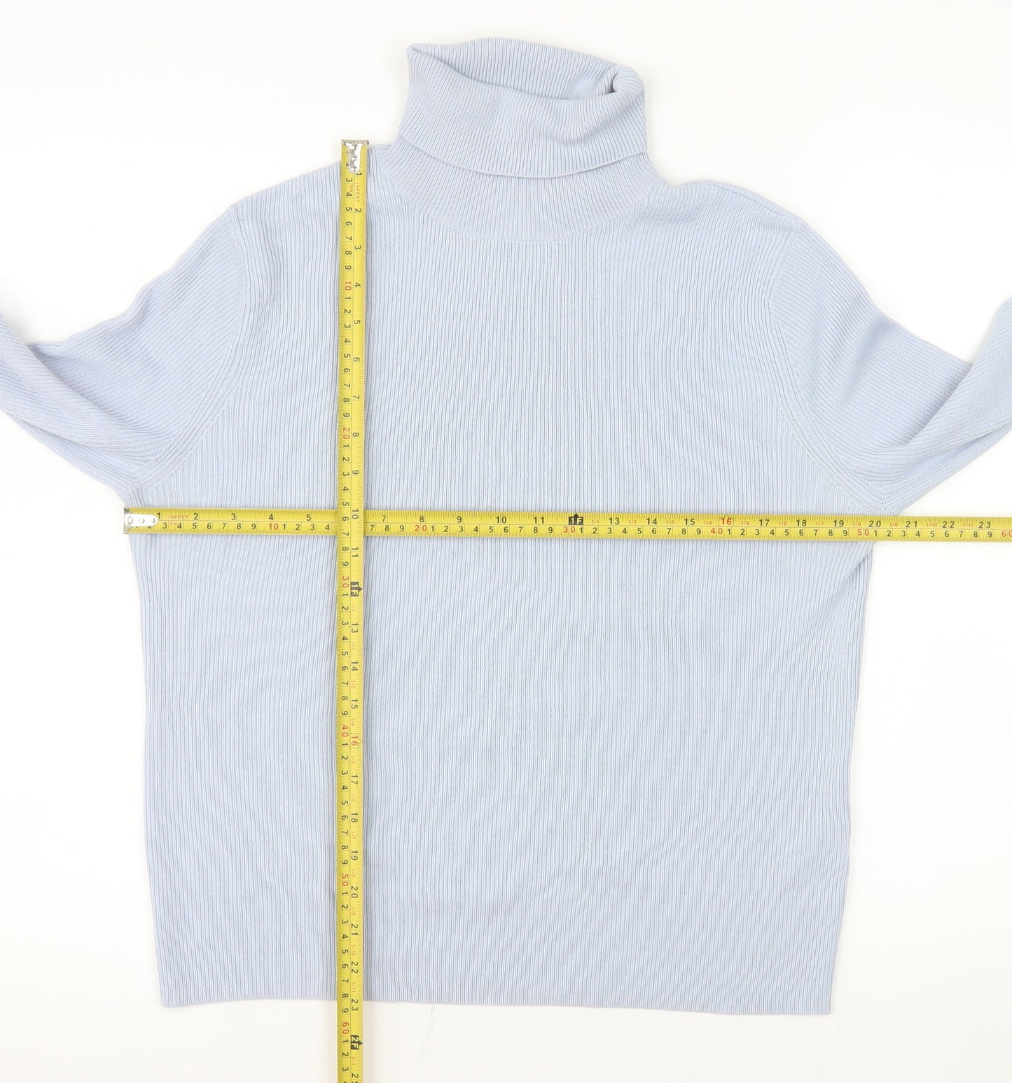 Collusion Women Blue Roll Neck Long Sleeve Acrylic Jumper Size 20