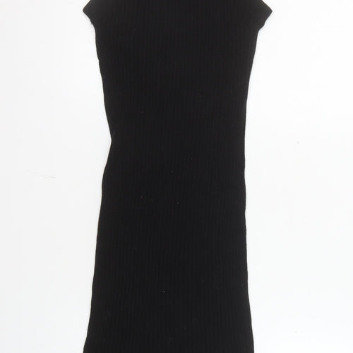Brave Soul Women's Black Midi Bodycon Sleeveless Knit Dress M