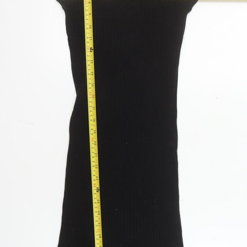 Brave Soul Women's Black Midi Bodycon Sleeveless Knit Dress M