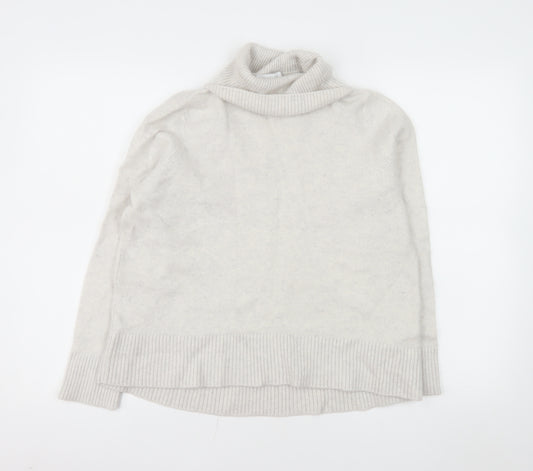 The White Company Women’s Ivory Cashmere Roll Neck Jumper L