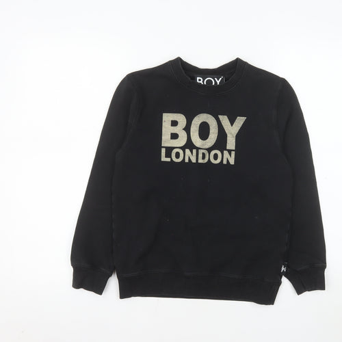 BOY London Boys Black Sweatshirt 11-12 Years Logo Print Crew Neck